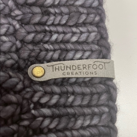 Thunderfoot purple & Gray Knit Beanie with Pom one size adult preowned main image 5